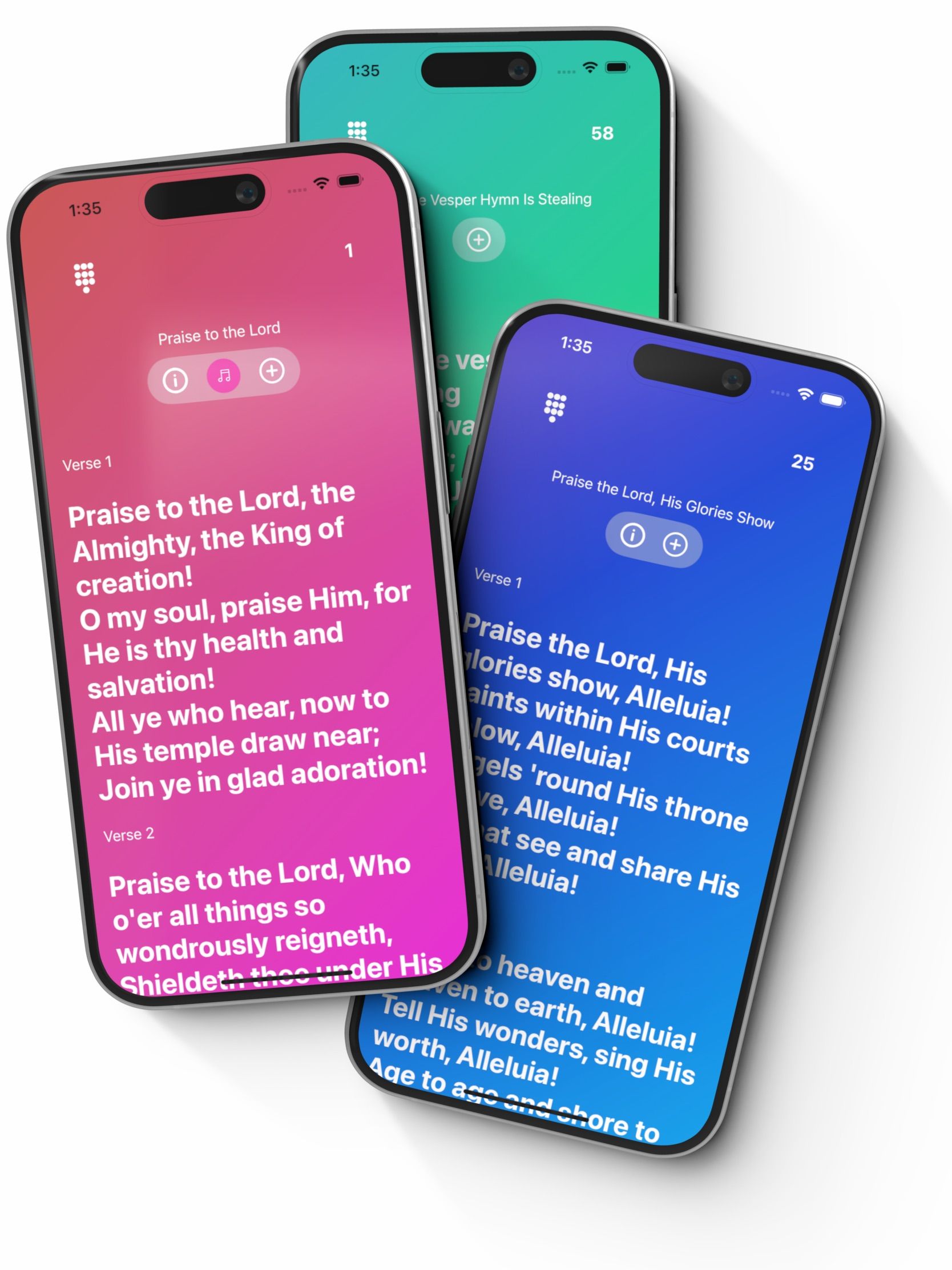 colourful hymnal iphone mockup